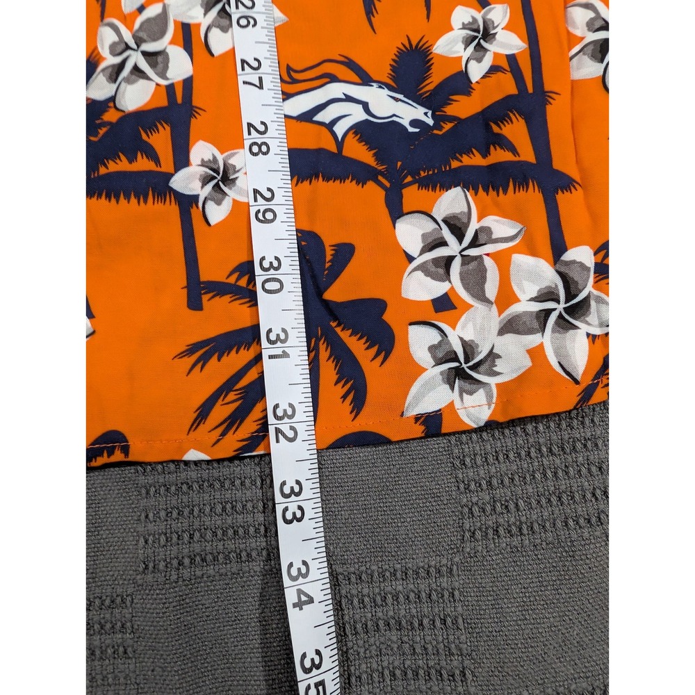 NFL Denver Broncos Hawaiian Shirt Mens 2XL Orange Tropical Floral Button Up NWT - Picture 7 of 11
